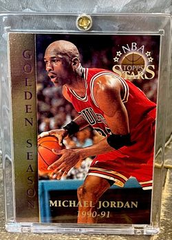 Michael Jordan Card TOPPS GOLD HOLO FOIL 90'S AUTHENTIC INSERT BULLS JERSEY #23