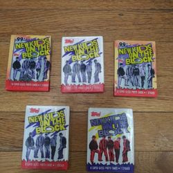 1989 Topps New Kids On The Block Sealed Wax Packs 5 Packs Altogether . Message me anytime if interested will send more pictures or videos thank you.