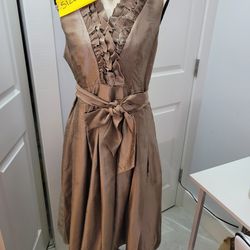 cocktail gold dress. $50 fits 12-14 size