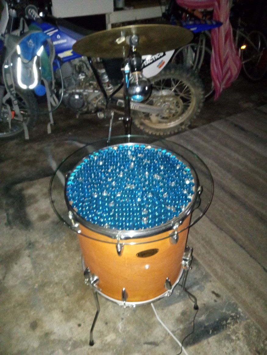 One Of A Kind Drum Tom End Table With Cymbal Floor Lamp