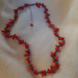 CORAL AND TURQUOISE NECKLACE