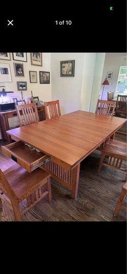 Solid Oak 11-Piece Dining Set w/ Hutch & Buffet