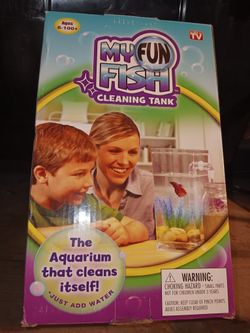 MY FUN FISH' Self-Cleaning Fish Tank w/ Light & Plant! NEW In Box! Great Christmas Gift! 🎄
