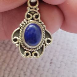 Sterling And Lapis Lazuli Pendant 