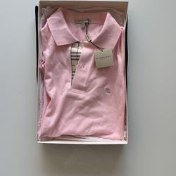 Burberry Men's Shirt Short Sleeve Pink Color Size m Brand New With Tag 