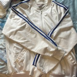 Vintage White With Blue Stripes Jacket 