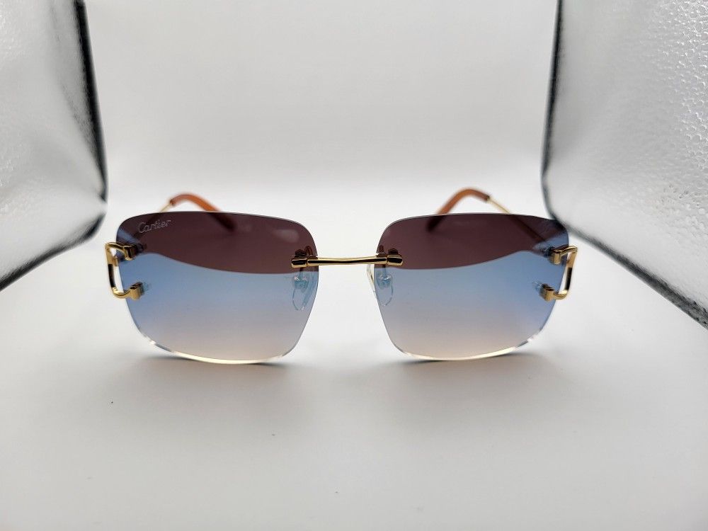 Cartier Glasses Rimless(Blue Mirror)