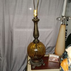 1970s Vintage Amber Lamp