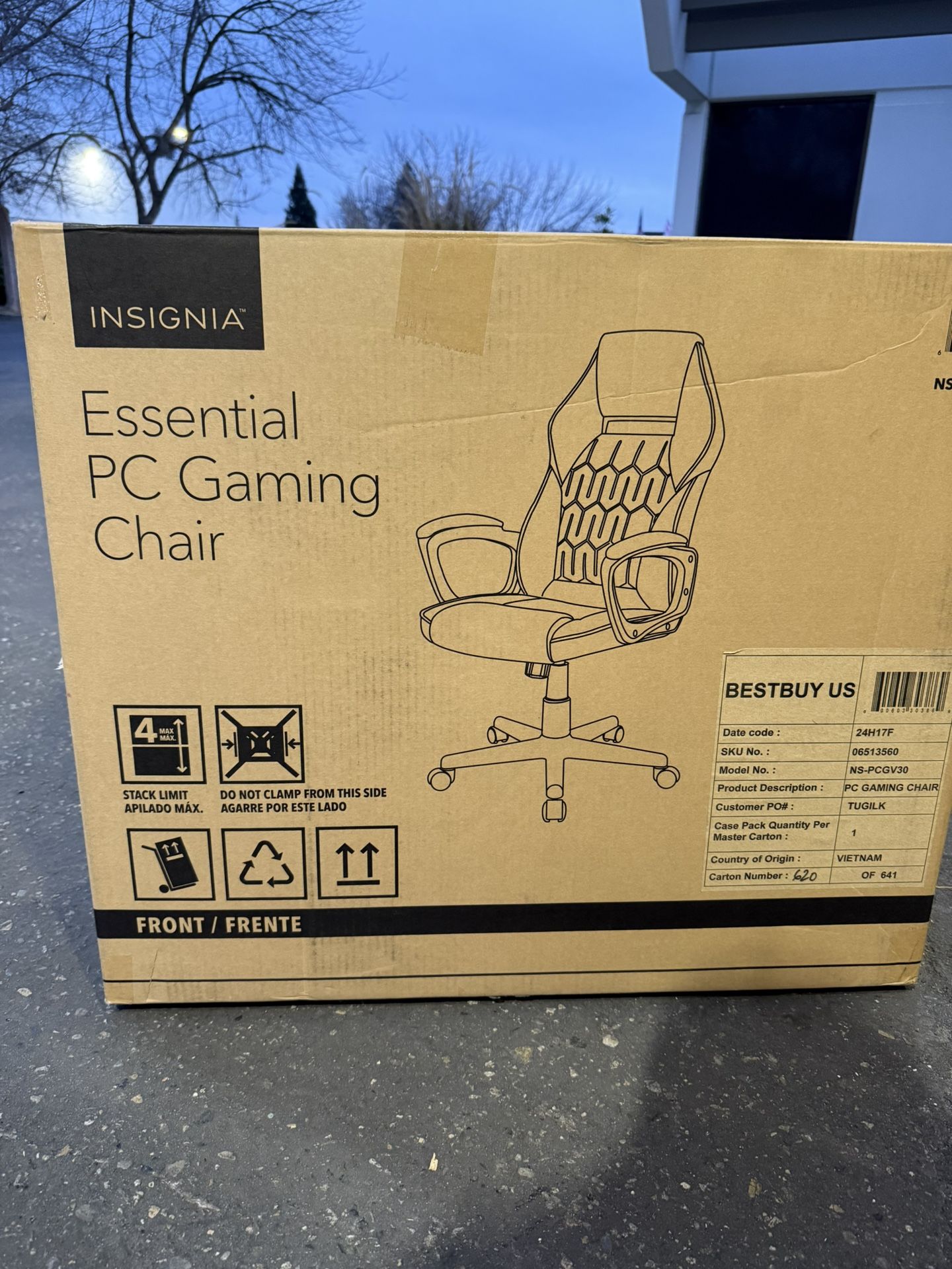 Insignia Essential PC Gaming Chair Black For Sale In Fresno CA 