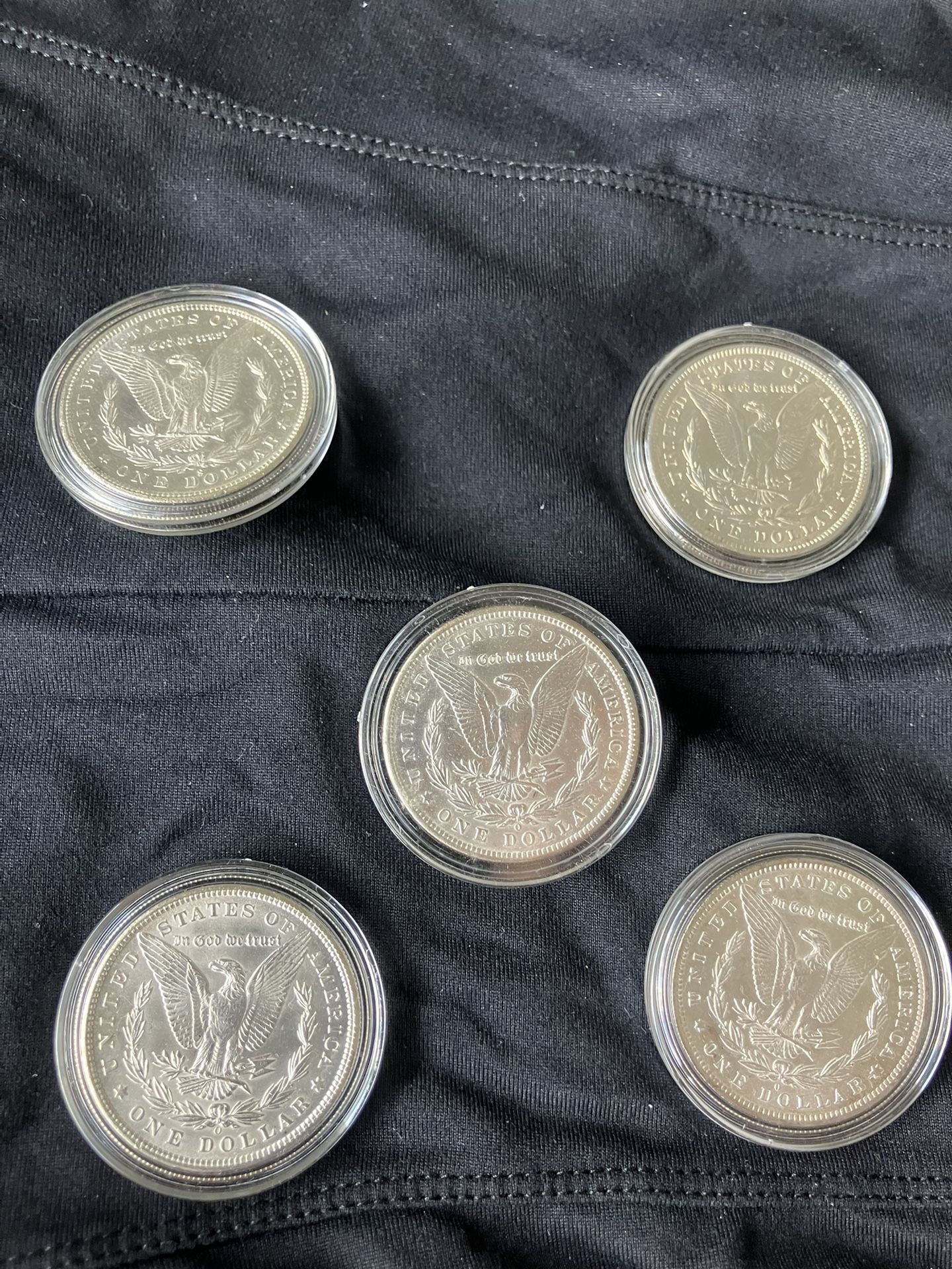 5 Morgan Silver Dollars 