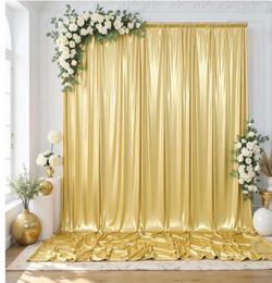 🔥 MUST GO! 20x10FT Gold Sequin Backdrop Curtain – 4 Panels – $40