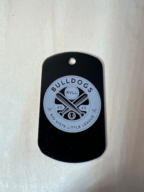 Personalized Baseball Dog Tags - Custom Engraved with Team Logo and Jersey Number