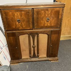 Antique Record Player And Radio