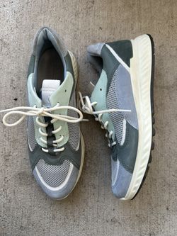 ECCO Leather ST1 Sneaker Aqua Blue Hiking Shoes Size 8 