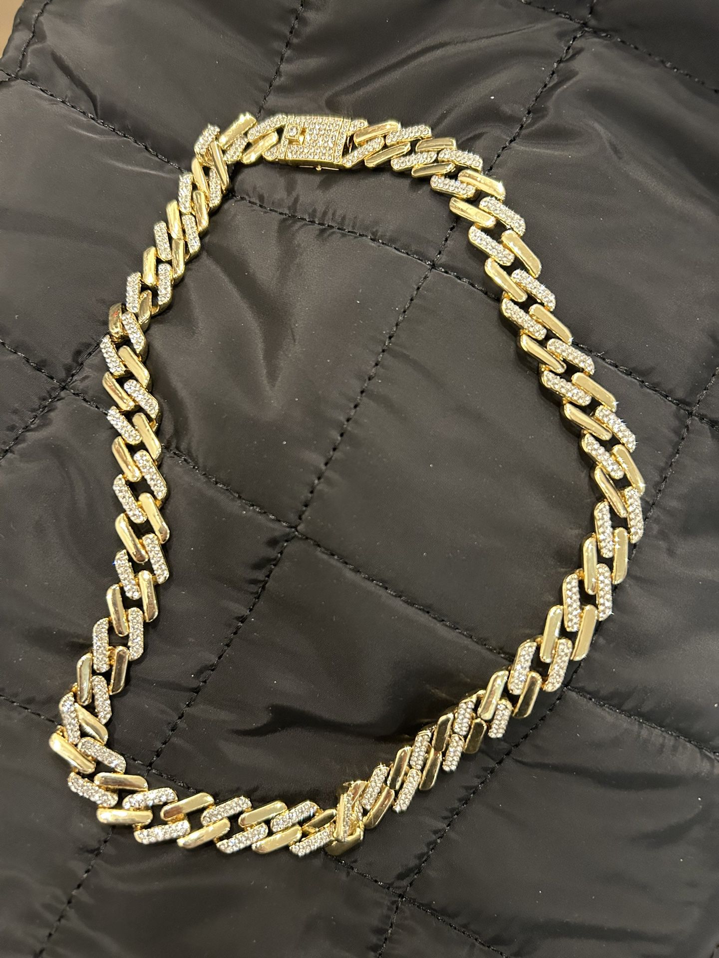 gold plated iced chain