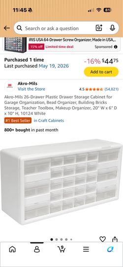 26 drawer plastic storage