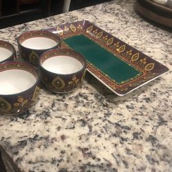 Appetizer Bowls And Tray Set
