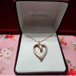 Helzberg Diamonds Gold heart necklace with diamonds