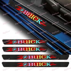 4PCS Carbon Fiber Car Door Scuff Sill Cover Panel Step Protector For Buick -(3-SDSR-BUICK-NEO