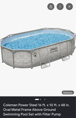 Coleman Power Steel 16’ x 10’ x 42” Oval Swimming Pool