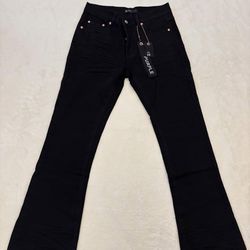 Flared purple jeans