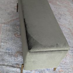 Velvet Storage Bench - Olive