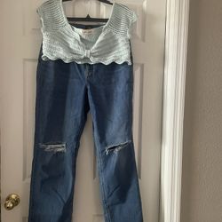Woman’s Clothes L Blouse Jeans Size 16