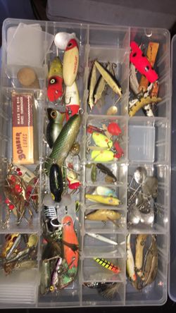 Modern and vintage fishing lures