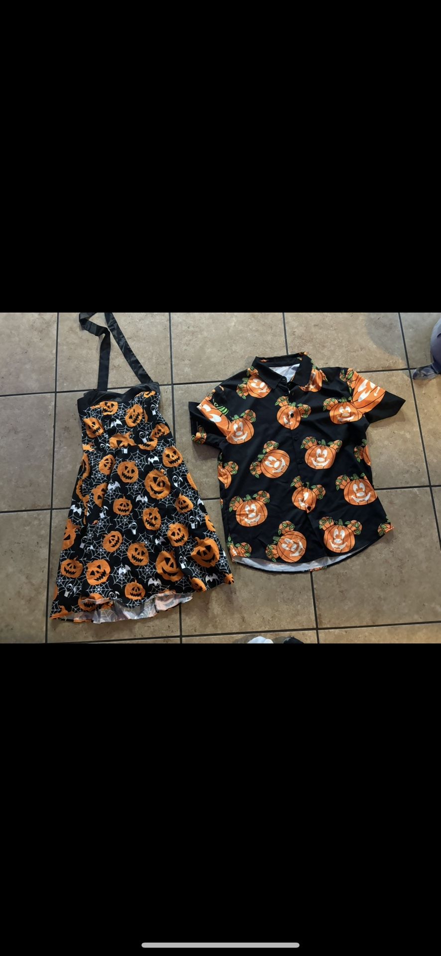 Halloween Theme Couple Pumpkin Outfits