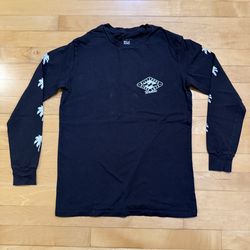 Billabong black long sleeve shirt with palm tree design