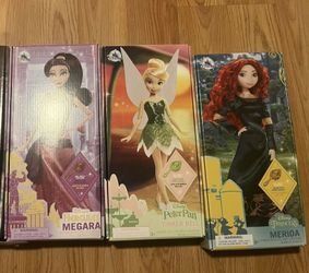 3 New Classic Disney Dolls - Never Opened
