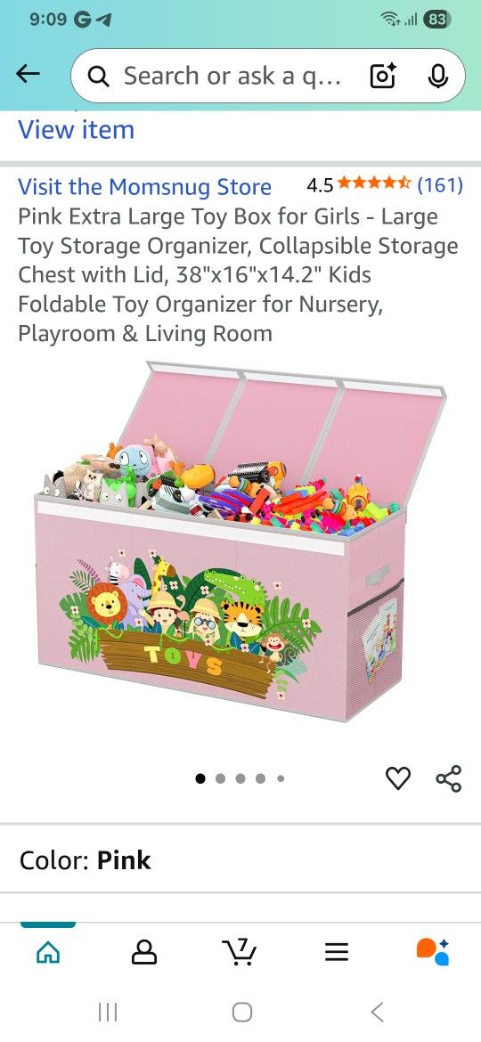 Large Toy Box - Grey