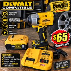 Set of impact 1/2 inch with battery and charger