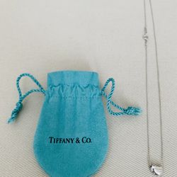 Tiffany & Co. Elsa Peretti Bean Pendant Necklace In 925 Silver W/ Chain & Bag for $215