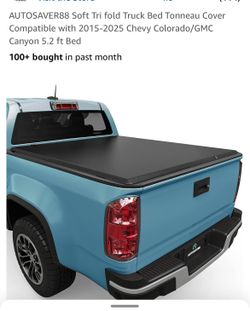 Soft Tri fold Truck Bed Tonneau Cover Compatible with 2015-2025 Chevy Colorado/GMC Canyon 5.2 ft Bed