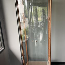 2 light Up Glass Shelves W/ Bottom Drawers 
