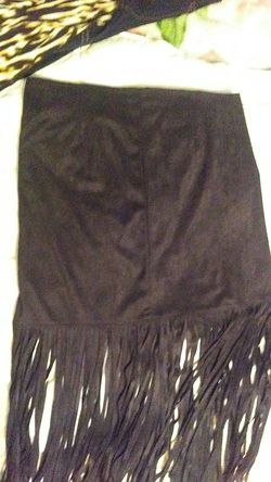 Seude skirt size medium with fringe
