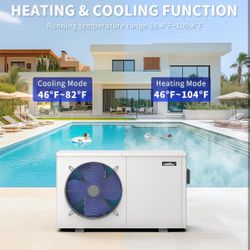 Pool Heat Pump for Above Ground Pools, SPA Pool Heater Pump 30000 BTU/hr, 110V Electric Pool Pump Heaters for Inground, Up to 10000 gallons Fit 15/18/