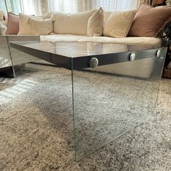 Modern Grey Glossy Rectangular Coffee Table 