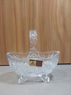 Vintage Crystal Anna Hutte Bleikristall Footed Basket