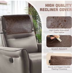 Brand New Brown Faux Leather Recliner Cover