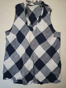 Crown Ivy Sleeveless Top - Navy & White