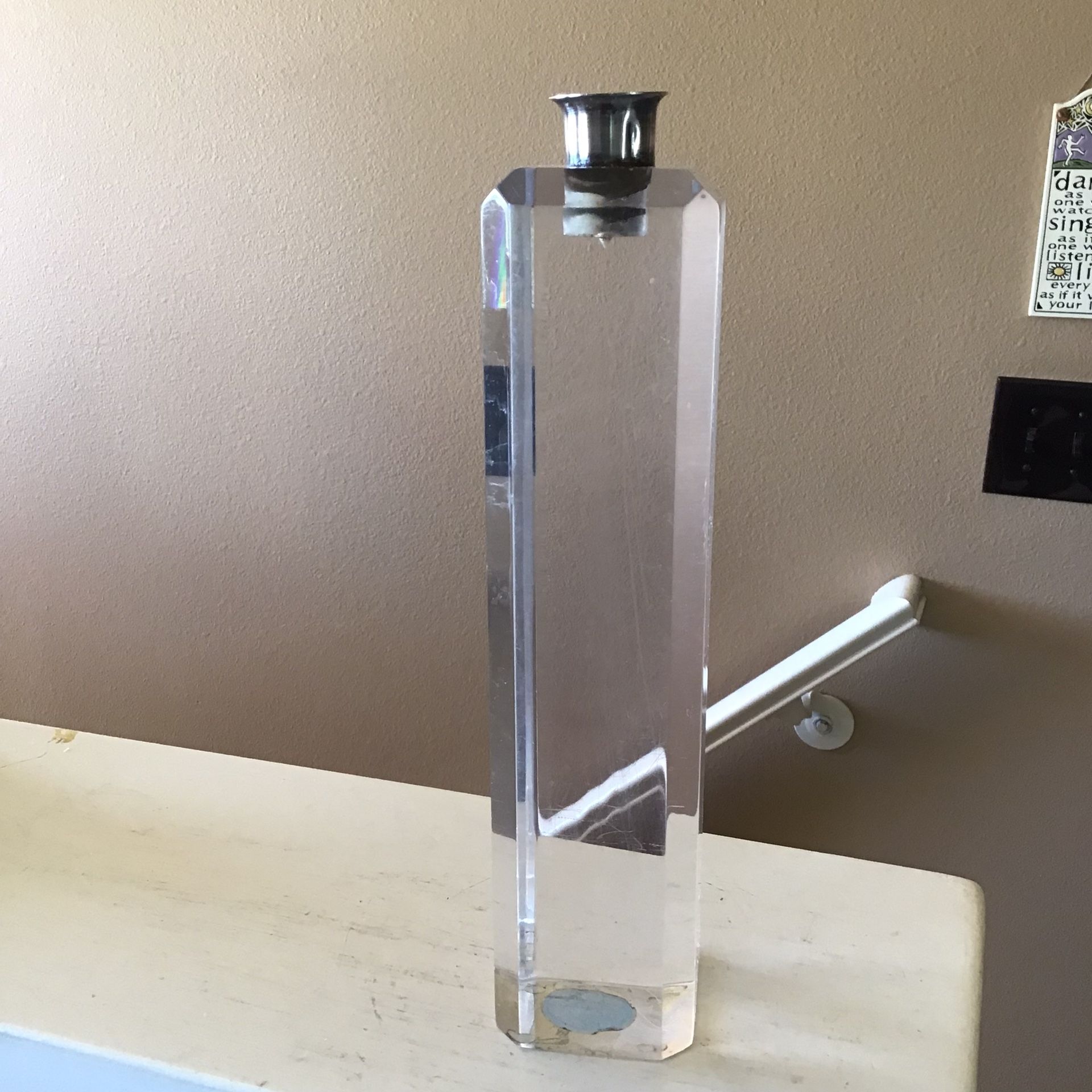 Vintage Ritts Astrolite Lucite Candlestick Holder