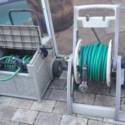 $75 closed reel box $59 open hose reel all with 100ft hose garden irrigation watering lawn pool deck