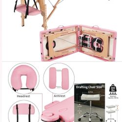 Lash table/Rolling Chair + lash supplies