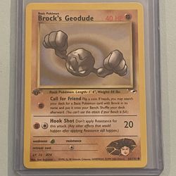 Brock's Geodude 66/132 Pokemon Card Gym Heroes 1st Edition Common 2000 WOTC