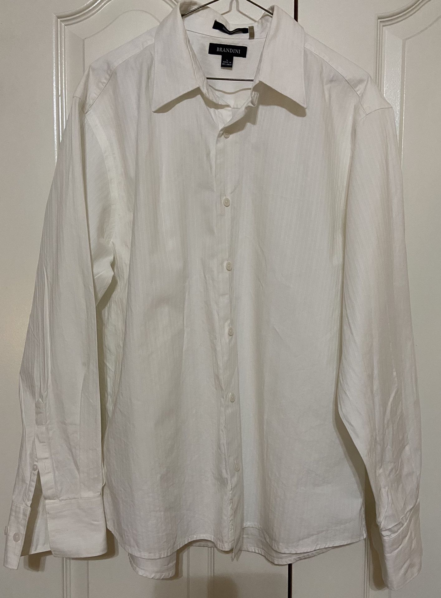 Men's White Brandini Dress Shirt Large