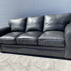 Like New  Broyhill Gray Leather 84" Sofa