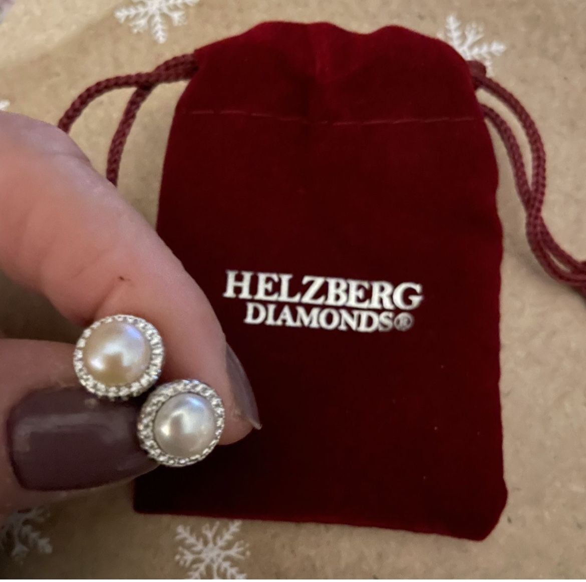 Helzbergs Real Sterling Silver With Pearl And Ziconias