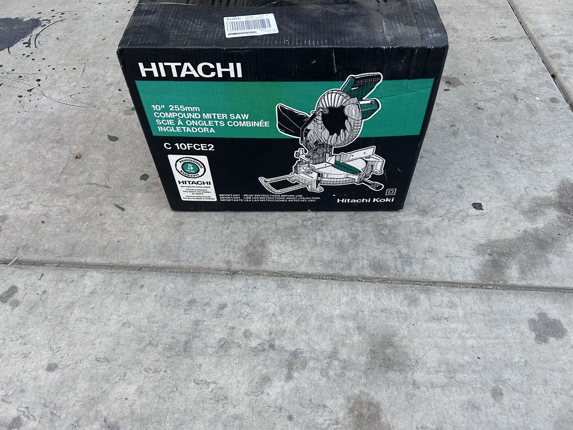 HITACHI 10" 255mm COMPOUND MITER SAW SCIE A ONGLETS COMBINÉE INGLETADORA